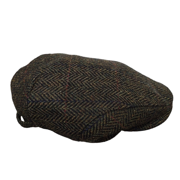 Mucros XXS Trinity Kids Tweed 100% Wool Green Herringbone Ireland Flat Cap - Picture 3 of 16